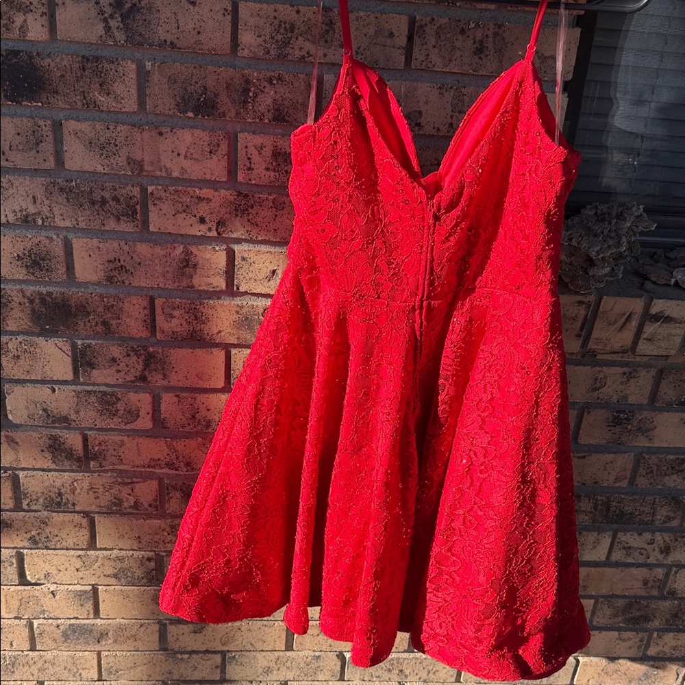 Speechless Red Lace Spaghetti Strap Mini Dress - Picture 5 of 7